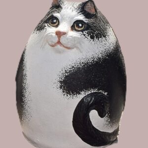 Ceramic black and white cat