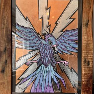 Thunder Bird A2 in recycled wood frame