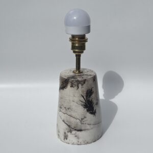 Horsehair and feather Raku lamp