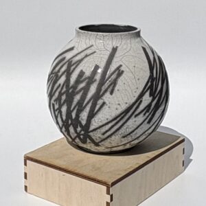 Glaze Raku orb vase
