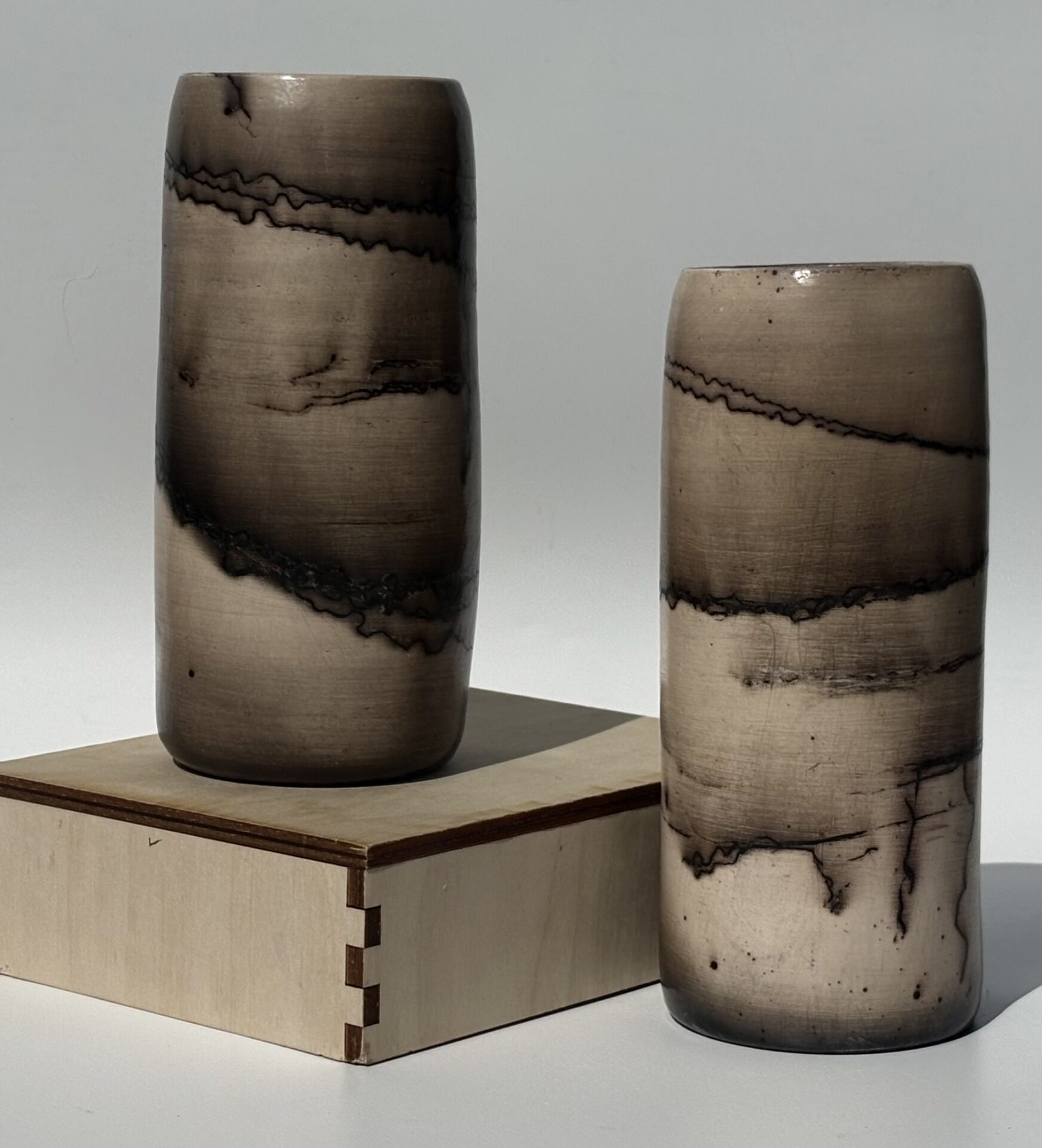 Horsehair Raku vase