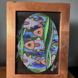 Minnows A4 size in copper foiled frame